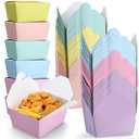 Tisancy 60 Pcs 30 oz Chinese Take out Food Containers Pastel Disposable Paper Go Containers Take out Boxes Bulk Microwavable Cardboard Lunch Box Leakproof for Restaurant Catering Party