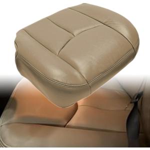 GXARTS Driver Side Bottom Lower Replacement Leather Seat Cover Medium Neutral Tan 522 Or 52i Compatible with Chevy Avalanche Silverado GMC Sierra 1500 2500 3500 HD 2003 2004 2005 2006 2007