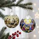 2 x Christmas Ornament, Christmas Tree Decor, Christian Ornament, Nativity Scene, Religious Home Decor, Christian Gifts, Religious Gifts, Gift Exchange, Gift Idea - Pattern E