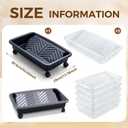 Geetery 20 Inch Rolling Paint Tray with Wheels, 5 Disposable Liners, Black