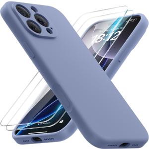 FlyReal Magnetic for iPhone 16 Pro Case, Compatible with MagSafe, (Integrated Silicone Camera Control Button) (Camera Protection) + Screen Protectors, Microfiber Lining Case 6.3", Lavender Gray