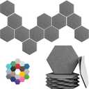 Hexagonal Acoustic Panels-12 Pack High-Density Sound Absorbing Panels 12"X10"X0.4" for Enhanced Noise Reduction, DIY Design, Idea for Studios, Offices, and Home Theaters(Moonlight Gray)