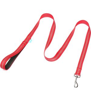 BAAPET 5 Feet Nylon Dog Leash with Triple Reflective Threads and Comfortable Padded Handle for Walking, Training Lead Small Puppy, Medium and Large Dogs (3/4'' x 5 FT, Red)