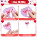 60 Pcs Valentine's Day Balloons 4 Inch Heart Balloons, Multicolor Self Inflating Balloon and Balloon Sticks with Bow Clips, Foil Mini Balloon on a Stick for Happy Valentines Day Wedding Anniversary