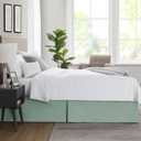 Nestl Sage Green Bed Skirt King Size - King Bed Skirt 14 Inch Drop - Brushed Microfiber Bed Skirts - Hotel Quality Pleated Bed Skirt - Shrinkage & Fade Resistant