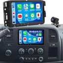 Car Radio for GMC Sierra 1500/2500/3500 2007-2013, Chevrolet Chevy Silverado 1500/2500/3500 2007-2013, Yukon 2007-2014, Impala 2007-2013, 8'' Carplay Touch Screen Android Auto Stereo, GPS FM BT Camera