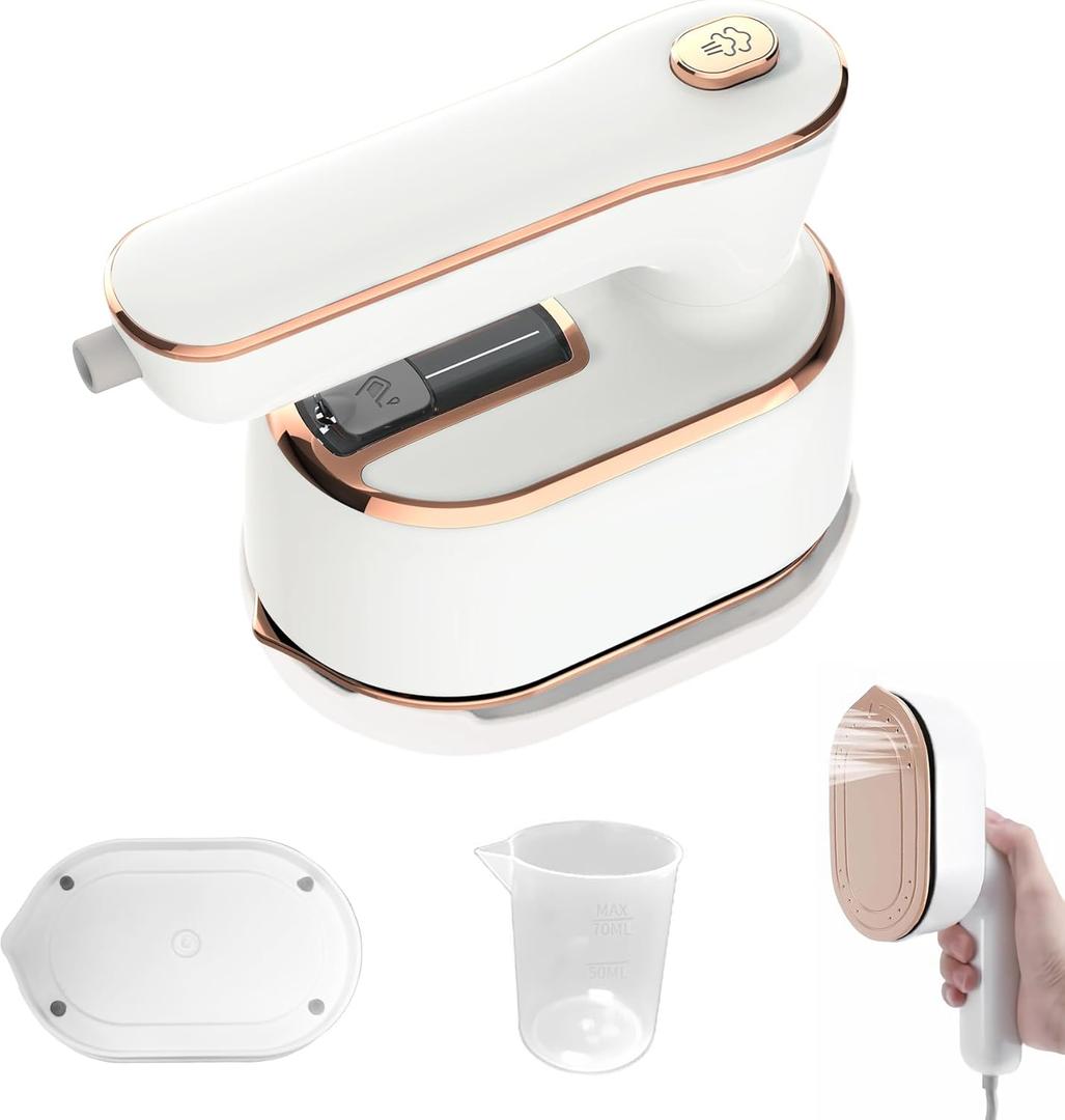 Portable Handheld Steamer for Clothes, 2-in-1 Ironing & Steaming,180 Rotatable Multi-Directional, Mini Travel Steamer,suitable for clothing of the majority of sizes/thickness for Dorm Room, White