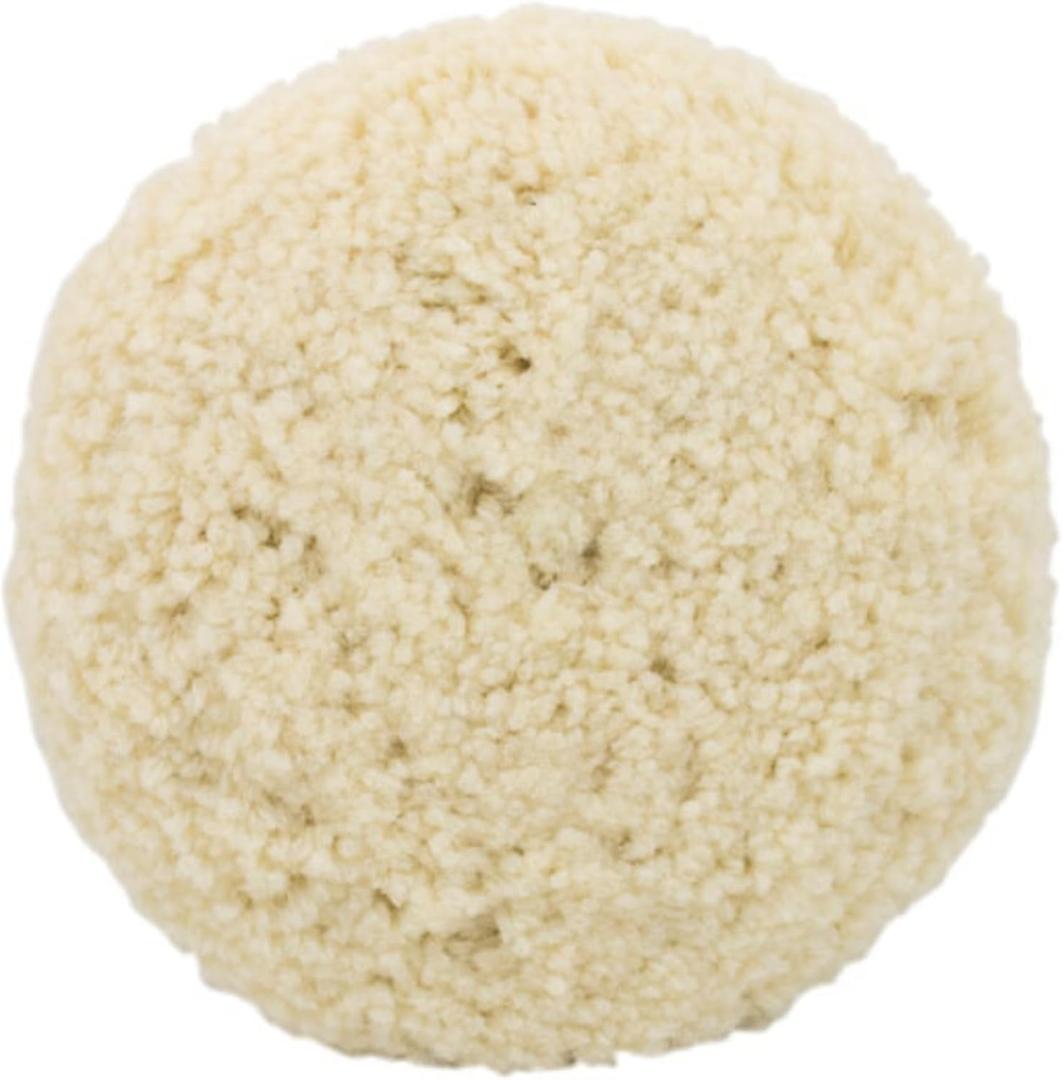 Woolous Wool Buffing Pad 7 Inch  Natural Lambswool Polishing Pad with Hook & Loop for Car and Boat Detailing  100% Wool Pads for Buffing, Cutting and Compounding