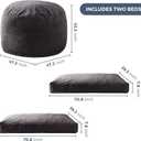 MAXYOYO Giant Bean Bag Chair Bed for Adults, Includes Two Beds, Convertible Beanbag Folds from Lazy Chair to Floor Mattress Bed, Big Sofa Bed, High-Density Foam Filling, Machine Washable, King
