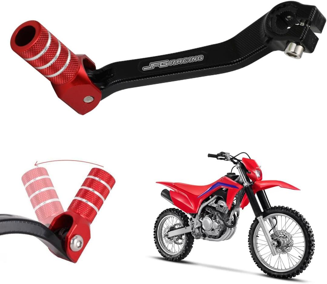 JFG RACING Motorcycle Gear Shifter Shift Lever Folding Tip CNC for CRF250F 19-23 CRF150F 03-17 CRF230F 03-17 19 XR150L 15-23 Red