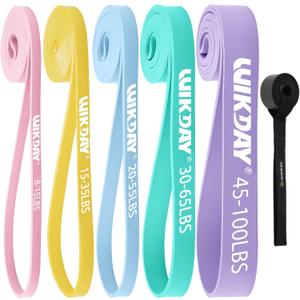 Resistance Bands, Pull Up Bands, Workout Bands for Exercise, Thick Heavy Resistance Band Set with Door Anchor, Elastic Bands for Body Stretching, Crossfit Training at Home/Gym Men & Women Women (Pastel Color(8-100LBS))