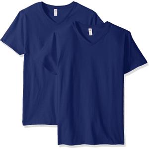 Fruit of the Loom Men's Lightweight Cotton Tees (Short & Long Sleeve) (Large, Admiral Blue)