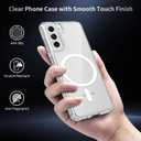 for Samsung Galaxy S21 FE Case Magnetic, [Compatible with Magsafe] 6.4-Inch Slim Fit Protector Wireless Charging Lightweight Shockproof Transparent Anti-Slip Protective Phone Cover, Clear