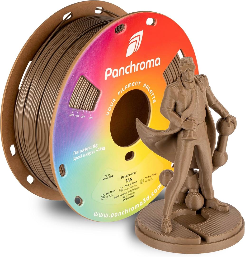Polymaker Panchroma CoPE 3D Printer Filament, Tan 3D Printing Filament 1.75mm 1kg, Prints Better Than PLA, Enables High Speed Printing, Compatible with Most 3D Printer, Tan