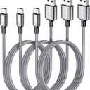 SUNGUY Car Carplay Cable for iPhone 15/16/16 Pro Max/Plus Cable, 3-Pack 3.3FT USB A to USB C Cable Cord, for iPad Pro 13/12.9/11 inch iPad Air 5/4th Mini Car Charger Cable (Grey)