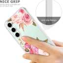Floral Clear Case for Samsung Galaxy S24 FE for Women Girls,Pretty Phone Cover for Galaxy S24 FE,Flower Design Cute Pattern Slim Soft Drop Proof Protective TPU Bumper Case,FL-K