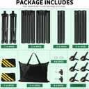 3-in-1 Backdrop Stand Kit 10x8.5 ft for Photography Studio, T-Shape Backdrop Stand for Wedding Parties, Background Stand for Photo Video Studio with Carring Bag, 6 Clamps, 2 Sandbags