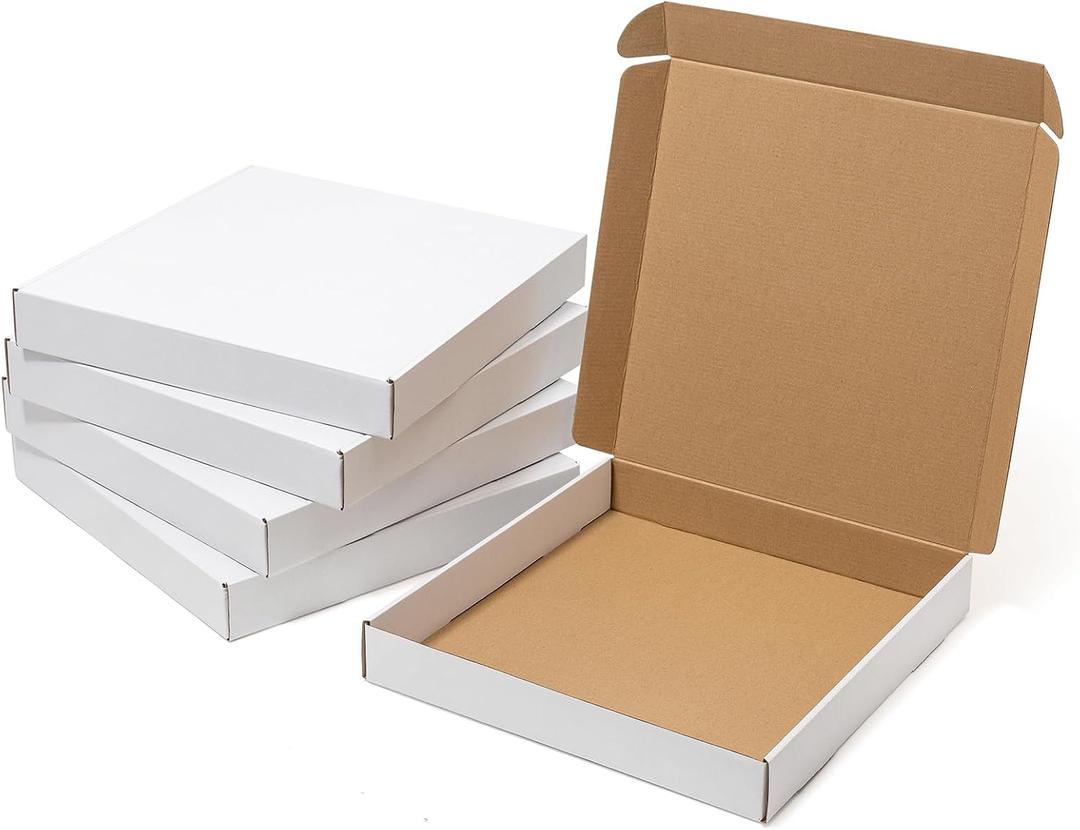 Wowxyz 14x14x2 Inches Shipping Boxes 25 Pack Corrugated Cardboard White Box