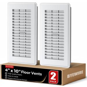 Floor Vent Covers, Plastic Floor Register 4x10, for Home Floor Sidewall Office or Ceiling Vent, Vent Covers for Home Floor 2 Pcs, White