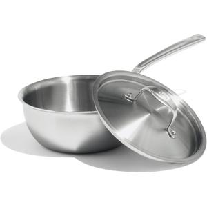 Made In Cookware - 2 Quart Stainless Steel Saucier Pan - 5 Ply Stainless Clad - Professional Cookware - Crafted in Italy - Induction Compatible