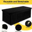 Smiry Spandex Tablecloth, Elastic Fitted Stretch Tablecloth for 6FT Rectangle Tables, Waterproof Washable Table Cover Skirt for Outdoor, Wedding, Banquet & Parties (Black, 72Lx30Wx30H Inch)