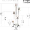 Allgala 23 Inch Glass Candelabra (58CM) Tall 5-Cup Crystal Solid Glass Tube Rod Supported Votive Candelabra-HD89128 - for Wedding Bridal Formal Events