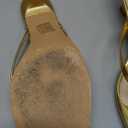 Kitten Flip Flop Thong Low Heels for Women Square Open Toe Slip On Heeled Sandals (9, Gold)