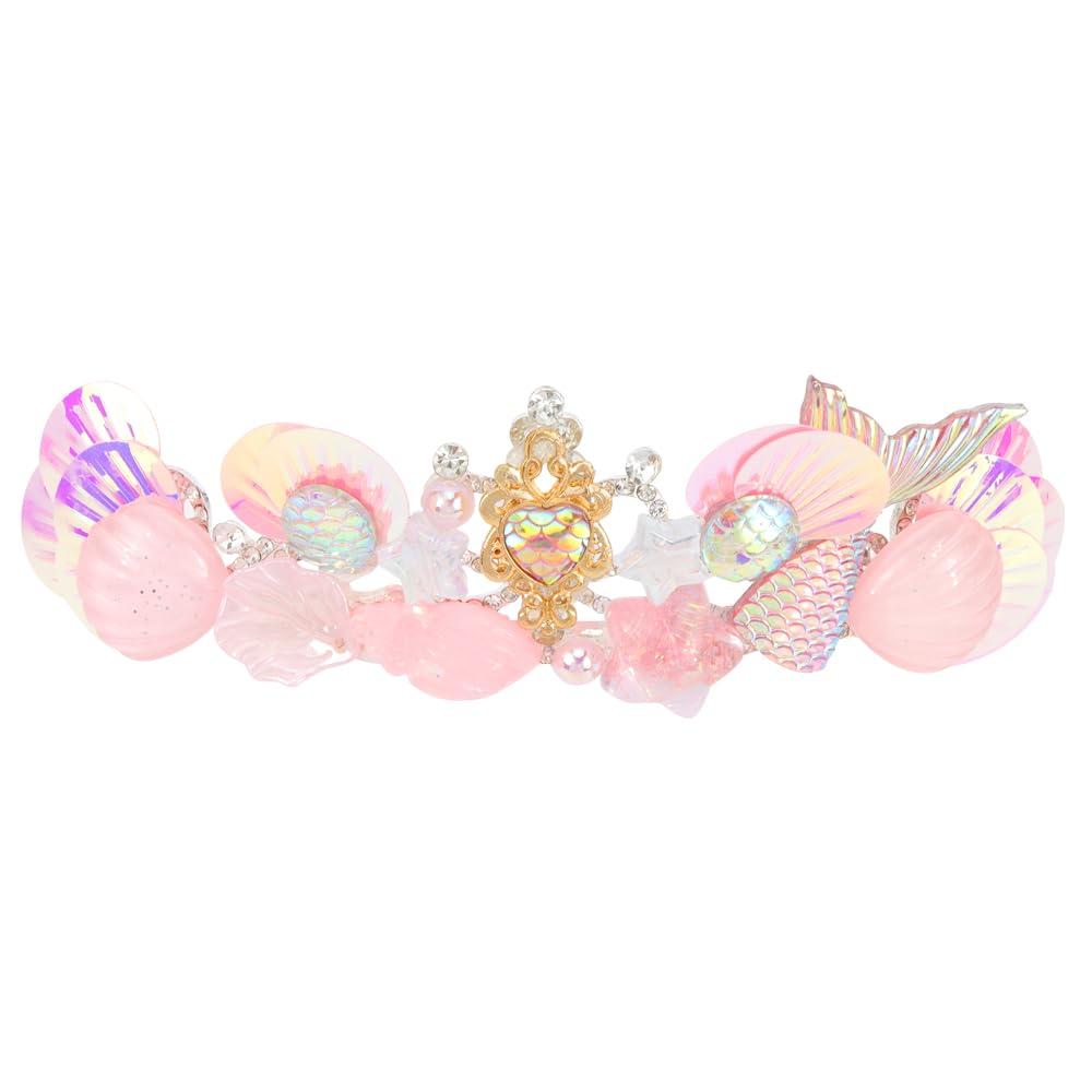4 x AOPRIE Tiara and Crown for Women Girls Mermaid Headband for Women Girls Princess Halloween Party Event Supllies Favors Pink, 1 Pack