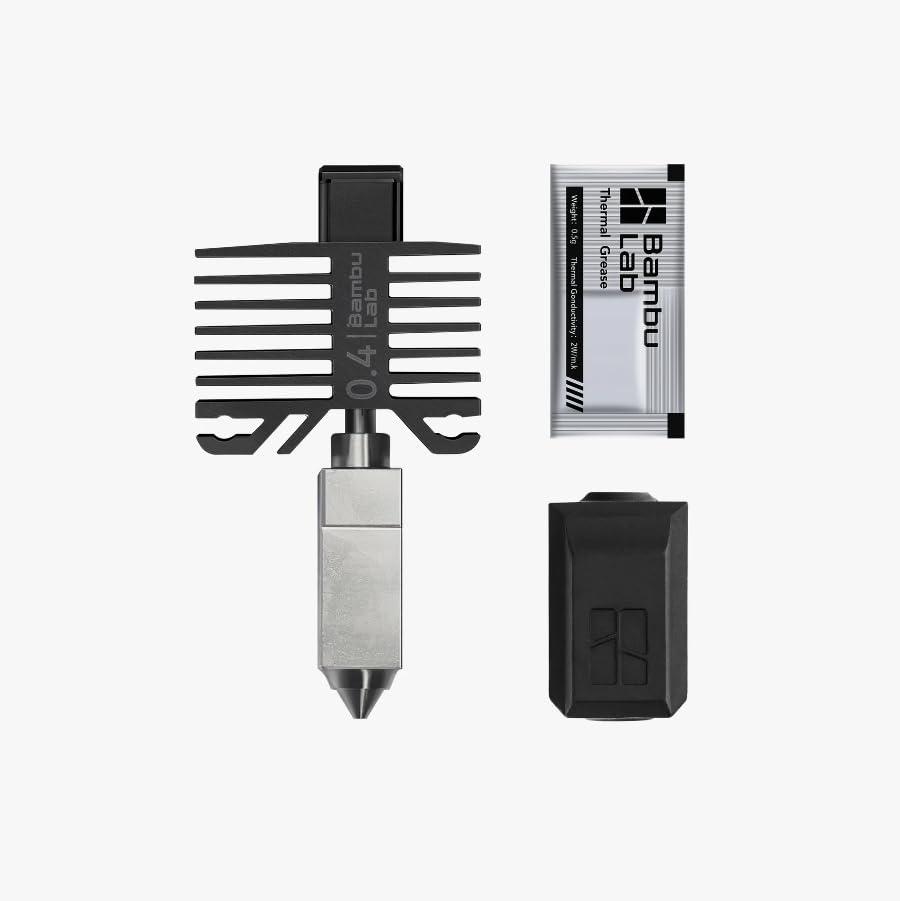 Genuine Bambu Lab Hotend with Nozzle for P1S P1P X1C X1 Carbon 3D Printer .4mm Hardened Steel Genuine Bambu Lab Hotend with Nozzle for P1S P1P X1C X1 Carbon 3D Printer .4mm Hardened Steel