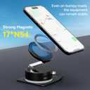 Magnetic Car Phone Holder, Universal 360 Dashboard Suction Cup Mount for Driving, Gym or Office, Foldable Vacuum Phone Holder for iPhone