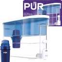 PUR 30Cup Countertop Water Filter Dispenser, 1 Genuine PUR Filter, 2in1 Powerful Filtration, Lasts 2 Months or 40 Gallons, Dishwasher Safe, White/Blue (DS1800Z)