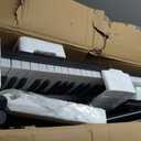 61 Key Portable Electronic Keyboard Piano w/Lighted Full Size Keys, LCD, Headphones, X-Stand, Stool, Music Rest, Microphone, Note Stickers, Built-In Speakers,3 Teaching Modes