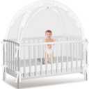 Crib Tent to Keep Baby from Climbing Out, Crib Net to Keep Baby in - Mesh Climbing Prevention, Pop Up Tent with Two-Way Self-Locking Metal Zipper (White, Large)