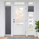 RYB HOME Blackout French Door Curtain - Privacy Thermal Insulated Window Shades for Patio Kitchen Front Entry Back Door Glass Window, Self Adhesive No Drill, 1 Panel, 12" W x 69" L, Grey