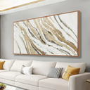 Abstract Wall Art Wall Decor Abstract Painting With Golden And White Lines Modern Canvas Art Abstract Artwork Framed Pictures For Living Room Bedroom Bathroom Office Home Decor Can Be Hung Directly 20"X 40"