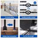 Muzata 10pack 44'' Wrought Iron Balusters for Staircase Interior Exterior Deck Black Double Basket Twist Hollow Metal Spiral Balusters Spindles Decorative Stair Parts, WT05