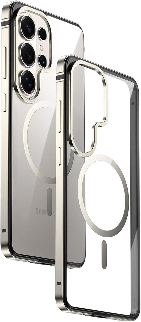 IMCHEN for Samsung Galaxy S26 Ultra Phone Case - Metal Frame with Shockproof TPU Inner and Clear Back, Slim and Durable