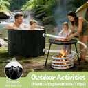 Foldable Wood-Fired Outdoor Bathtub, Non-Inflatable & Portable Pool/Bathtub 2-in-1 Bath & BBQ Family Outdoor Use (black)