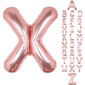 Letter Balloons 40Inch Large Giant big Foil Mylar Rose Gold Balloons X for Birthday Party Decorations