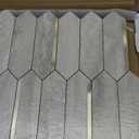 KASARO Peel and Stick Backsplash Long Hexagon Wall Tile, 10-Pieces PVC Self Adhesive Mosaic Tiles, Marble Beige Slate with Vintage Gold Stripes Decorative for Kitchen, Bathroom and Fireplace