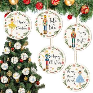 Weysat 20 Pieces Christmas Nutcracker Decoration Set Nutcracker Ornaments for Tree Mini Girls Princess Ballet Mouse King Soldier Figures for Xmas Tree Outdoor Party