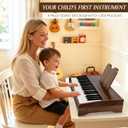 Kids Wooden Piano Keyboard with 37 Keys & Music Stand Digital Educational Toy for Toddlers Boys Girls, Ages 3+, Ideal Musical Instrument Gift, Standard