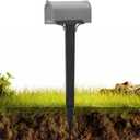 Black Mailbox Post for Outside, 43x4x4 inch, Heavy Duty In-Ground Post with Plate Bracket and Ground Anchors, Ideal for Outside Curbside Residential Use