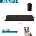 BDEUS Travel Dog Bed, Outdooor Camping Pet Mat, Portable Place Mat with Handle, Easy to Clean, Waterproof & Portable and Odor Resistant Pet Cooling Pad (Large 43" x 25", Black)