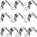 2 x 10Pcs 27mm Heavy Duty 2 Hole U-Tube Strap Clamp,Stainless Steel-304 Rigid U-Bracket Pipe Clamp Hanger Tube Tension Clips ID 1 1/16"