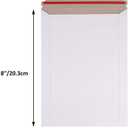 zmybcpack 100 Pack 6X8 inch Self Seal Photo Document Mailers Stay Flat White Cardboard Envelopes White Photography Mailers for CD, Photos, Document