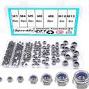 2 x 201pcs Locknuts Assortment Kit,M3 M4 M5 M6 M8 M10 M12 Metric Nylon Insert Lock Nuts Set,304 Stainless Steel Lock Nuts