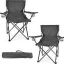 2 Pack Camping Chairs for Adults & Teens, 250LBS Capacity Foldable Portable Lightweight Chairs with Carry Bag, Compact Design for Camping, Beach, Picnics, and Outdoor Events (Medium)