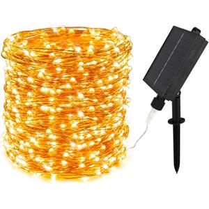 Solar String Lights for Outside,200FT 600 LEDs Solar Fairy Lights,Waterproof 8 Modes Button Outdoor String Light for Patio Garden Backyard Tree Wedding Christmas,Copper Wire,Warm White