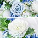 Lvydec 2 Pack Artificial Peony Flower Garland - 6ft Silk Peony Red Flower Garland Arch Flower Vine for Wedding Party Table Decoration(Blue and White)